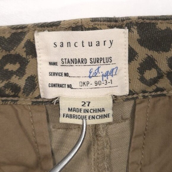 Sanctuary Pant Women 27 Leopard Print Standard Surplus Side Tuxedo Stripe Skinny - Picture 4 of 13
